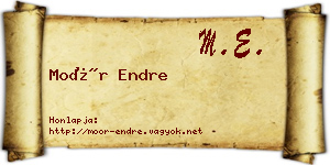 Moór Endre névjegykártya