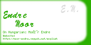 endre moor business card